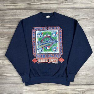 Vintage 90’s Toronto Blue Jays World Series Navy Crewneck